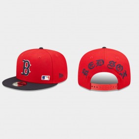 Men's Boston Red Sox Blackletter Arch Red 9FIFTY Snapback Hat