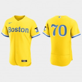 Ryan Brasier Boston Red Sox City Connect Authentic Jersey - Gold Light Blue