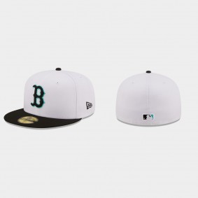 Men's Boston Red Sox Spring Color Pack White Black Two-Tone 59FIFTY Fitted Hat