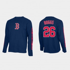 Men's Boston Red Sox Wade Boggs Navy Team Taped Long Sleeve T-Shirt