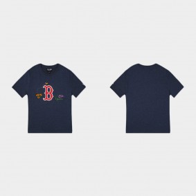 Men's Boston Red Sox Navy Watercolor Floral T-Shirt