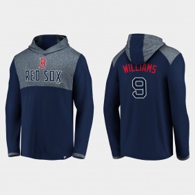 Ted Williams #9 Boston Red Sox Iconic Marbled Clutch Lightweight Pullover Hoodie - Navy