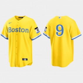 Boston Red Sox #9 Ted Williams 2021 City Connect Replica Jersey - Gold Light Blue