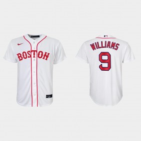 Youth Boston Red Sox #9 Ted Williams White 2021 Patriots' Day Replica Jersey