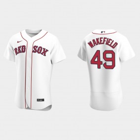 Men's Boston Red Sox Tim Wakefield White Authentic Retired Player Jersey