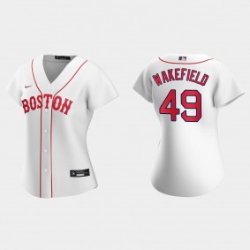 Women Boston Red Sox Tim Wakefield White 2021 Patriots' Day Replica Jersey