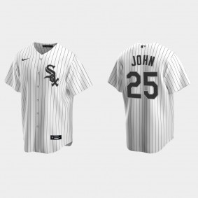 Men's Chicago White Sox Tommy John White Replica Retired Player Jersey