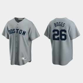 Men's Wade Boggs #26 Boston Red Sox Cooperstown Collection Road Jersey - Gray